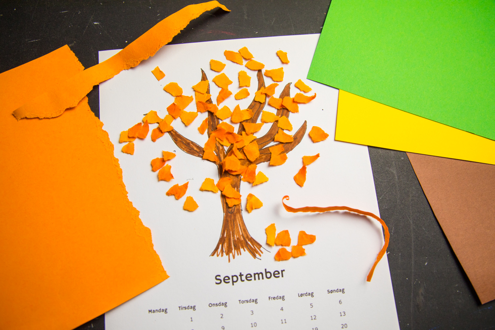 kalendersider, mal selv kalender, kreative idéer til børn