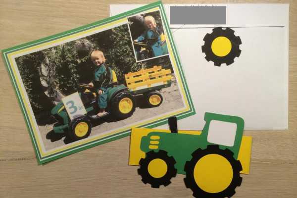 John Deere, Invitation, traktor, børnefødselsdag, 