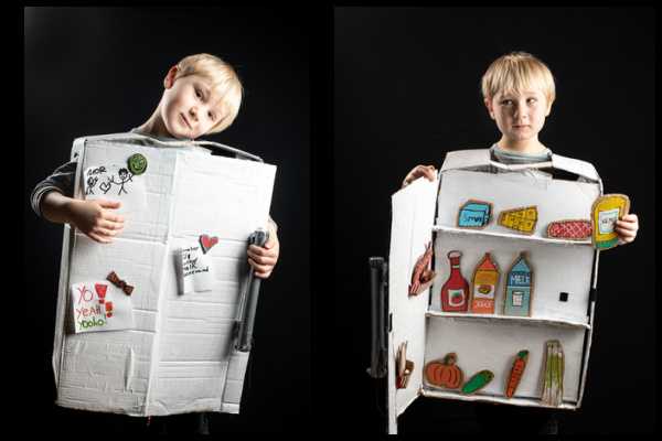 Kostume køleskab, fastelavnskostume, kreative idéer til børn