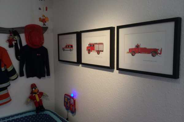 Fireman room, fireman bed, firetruck bed, brandmand, brandbil, falck