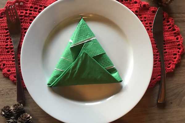 jul servietfoldning fold serviet som juletræ