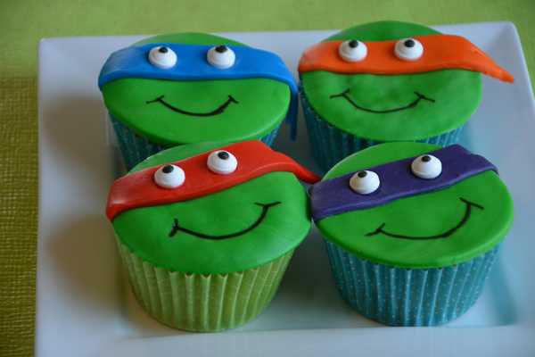 cupcakes, muffins, turtles, TMNT, birthday,