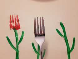 Gaffel, fork, tulipan, tulips