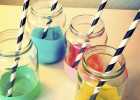 Farverige dip dye glas