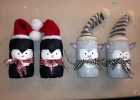 mus og pingvin af vandflaske til jul
